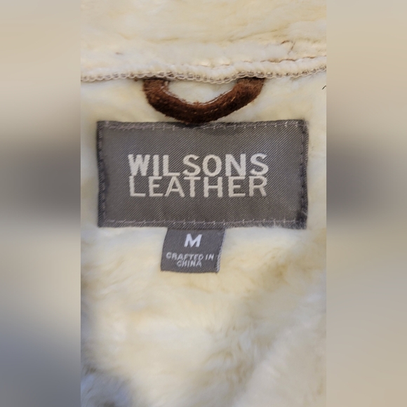 Wilsons Leather Tan and Cream Teddy Jacket - Picture 16 of 16